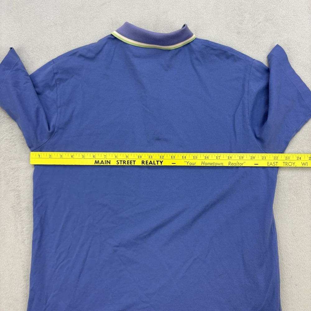 Vintage Polo Ralph Lauren Polo Mens Medium Blue Golf Fit Pony Striped Collar - Picture 6 of 9